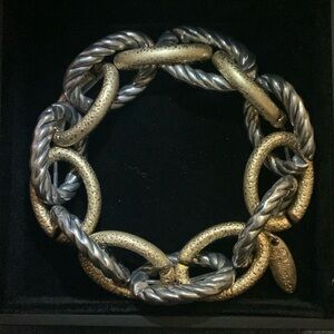 Plunder gold & silver toned chain bracelet